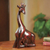 Wood sculpture, 'Kneeling Giraffe' - African Hand Carved Wood Kneeling Giraffe Sculpture (image 2) thumbail