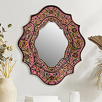 Mirror, 'Romance' - Reverse Painted Glass Wall Mirror