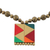 Ceramic pendant necklace, 'Colorful Peaks' - Hand-Painted Ceramic Mountain Peak Pendant Necklace