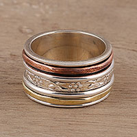 Featured review for Sterling silver spinner ring, Exciting Garden