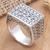 Men's sterling silver signet ring, 'Regal' - Hand Crafted Men's Sterling Silver Ring