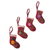 Wool ornaments, 'Floral Stockings' (set of 4) - Floral Wool Stocking Ornaments from Peru (Set of 4)