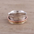 Sterling silver meditation spinner ring, 'Wavy Cyclone' - Sterling Silver Copper and Brass Spinner and Meditation Ring (image 2) thumbail