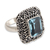 Blue topaz cocktail ring, 'Java Skies' - Blue Topaz and Sterling Silver Cocktail Ring thumbail
