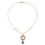 Gold plated iolite and amethyst pendant necklace, 'Iris Rain' - 24k Gold Plated Silver Necklace with Iolite and Amethyst (image 2b) thumbail
