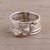 Sterling silver meditation spinner ring, 'Floral Splendor' - Handmade Sterling Silver and Brass Indian Meditation Ring (image 2) thumbail