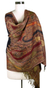Jamawar wool shawl, 'Paisley Voyage' - Jamawar Style Woven Paisley Wool Wrap Shawl from India