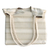 Cotton tote, 'Two-Tone Stripes' - Antique White and Sage Striped Cotton Tote from Brazil