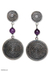 Amethyst dangle earrings, 'Filigree Moon' - Amethyst Filigree Dangle Earrings