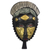 African wood mask, 'Baule Friendship' - Black and Gold African Wood Baule-Inspired Mask from Ghana