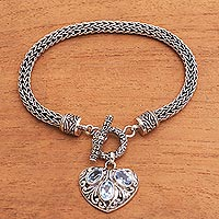 Chain of Dreams,'Hand Crafted Sterling Silver Charm Bracelet