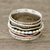 Sterling silver spinner ring, 'Dotted Flair' - Patterned Sterling Silver Spinner Rig with Brass and Copper (image 2) thumbail