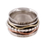 Sterling silver spinner ring, 'Dotted Flair' - Patterned Sterling Silver Spinner Rig with Brass and Copper thumbail