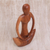 Wood sculpture, 'Maternal Meditation' - Handcrafted Suar Wood Meditation Sculpture from Bali