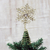 Beaded tree topper, 'Golden Snowflake' - Golden Snowflake Beaded Tree Topper from India