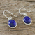Lapis lazuli dangle earrings, 'Majestic Blue' - Thai Sterling Silver and Lapis Lazuli Earrings (image 2b) thumbail