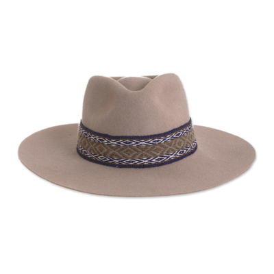 Alpaca and wool blend felt hat, 'Munay in Taupe' - Peruvian Alpaca and Wool Blend Felt Hat in Taupe