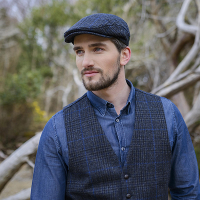 Men's wool cap, 'Trinity' - Men's 100% Wool Cap from Killarney Ireland