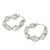 Cultured pearl hoop earrings, 'Cloud Twist' - Sterling Silver and Pearl Hoop Earrings (image 2b) thumbail