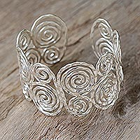 Sterling silver cuff bracelet, Tribal Universe