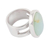 Opal single stone ring, 'Powerful Sweetness' - Opal and Sterling Silver Single Stone Ring from Peru (image 2f) thumbail