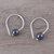 Hematite half-hoop earrings, 'Stunning Skies' - Handcrafted Sterling Silver and Hematite Earrings (image 2) thumbail