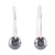 Hematite half-hoop earrings, 'Stunning Skies' - Handcrafted Sterling Silver and Hematite Earrings thumbail