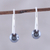 Hematite half-hoop earrings, 'Stunning Skies' - Handcrafted Sterling Silver and Hematite Earrings (image 2b) thumbail