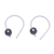 Hematite half-hoop earrings, 'Stunning Skies' - Handcrafted Sterling Silver and Hematite Earrings (image 2c) thumbail