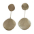 Gold plated brass dangle earrings, 'Fascinating Moons' - Circular Gold Plated Brass Dangle Earrings from Brazil