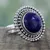 Lapis lazuli cocktail ring, 'Royal Sunset' - Artisan Crafted Lapis Lazuli and Sterling Silver Ring