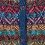 100% alpaca cardigan, 'Diamond Variety' - 100% Alpaca Wool Multicolor Cardigan with Buttons
