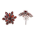 Rhodium plated garnet button earrings, 'Scarlet Burst' - 13.5-Carat Rhodium Plated Garnet Button Earrings (image 2c) thumbail