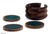 Green agate and cedar coasters, 'Rainforest' (set of 6) - Hand Made Brazilian Agate Stone Coasters (Set of 6)