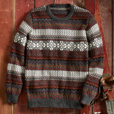 Men's 100% alpaca sweater, 'La Nieve' - La Nieve Alpaca Sweater