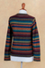 100% alpaca pullover, 'Andean Backgrounds' - Striped Multicolored Alpaca Wool Pullover from Peru (image 2f) thumbail
