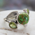 Peridot cocktail ring, 'Green Ivy' - Handmade Peridot Ring with Composite Turquoise (image 2b) thumbail