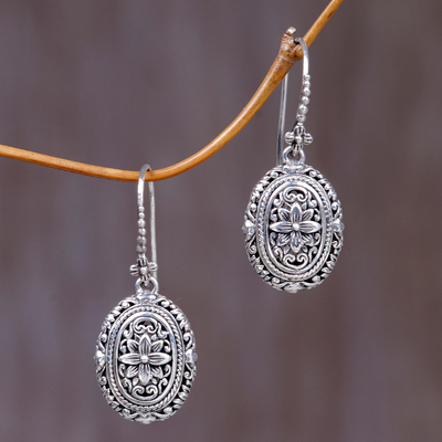 Sterling silver flower earrings, Pura Lotus