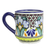Ceramic mugs, 'Puebla Petunias' (set of 2) - Colorful Set of 2 Mexican Majolica Floral Ceramic Mugs
