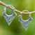 Sterling silver hoop earrings, 'Floral Points' - Floral Pointed Sterling Silver Hoop Earrings from Bali (image 2) thumbail