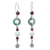 Jade and garnet drop earrings, 'Clouds of Pearl' - Handcrafted Jade and Pearl Dangle Earrings
