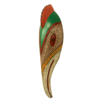 African mask, 'Ghanaian Rooster' - Artisan Crafted Bird Theme Original African Mask
