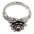Garnet cocktail ring, 'Red-Eyed Lotus' - Handcrafted Floral Sterling Silver and Garnet Ring (image 2c) thumbail