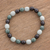 Jade beaded stretch bracelet, 'Light and Shade' - Black Green and Pale Natural Jade Beaded Stretch Bracelet (image 2) thumbail