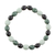 Jade beaded stretch bracelet, 'Light and Shade' - Black Green and Pale Natural Jade Beaded Stretch Bracelet thumbail
