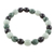 Jade beaded stretch bracelet, 'Light and Shade' - Black Green and Pale Natural Jade Beaded Stretch Bracelet (image 2b) thumbail