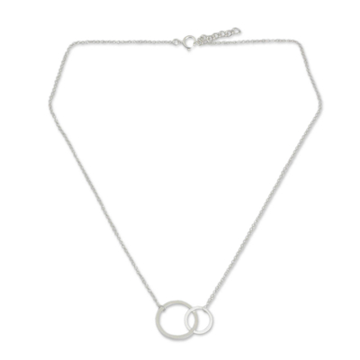 Sterling silver pendant necklace, 'Together' - Fair Trade Sterling Silver Thai Necklace