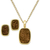 Gold plated drusy agate jewelry set, 'Bronze Windows' - Jewelry Set Bathed in 18 k Gold with Brazilian Drusy Agates