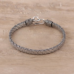 Sterling silver chain bracelet, 'Basket Classic' - Sterling Silver Basketweave Chain Bracelet from India