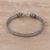 Sterling silver chain bracelet, 'Basket Classic' - Sterling Silver Basketweave Chain Bracelet from India